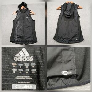 Adidas Clima365 Climaproof Running Vest Womens Small Black Hooded‎ Zip